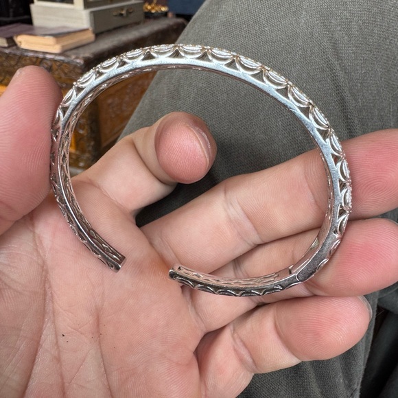 Used Tacori Elegant Silver Bracelet with Crystal Accents - Picture 3 of 5